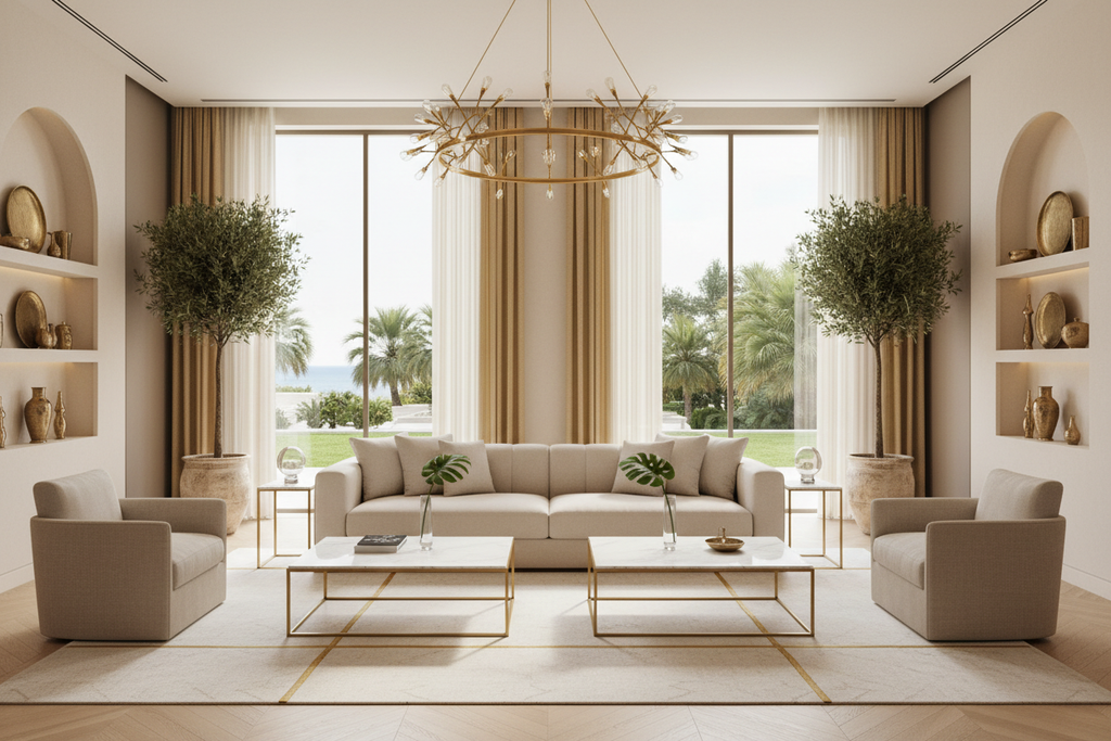 Elegant balanced living room