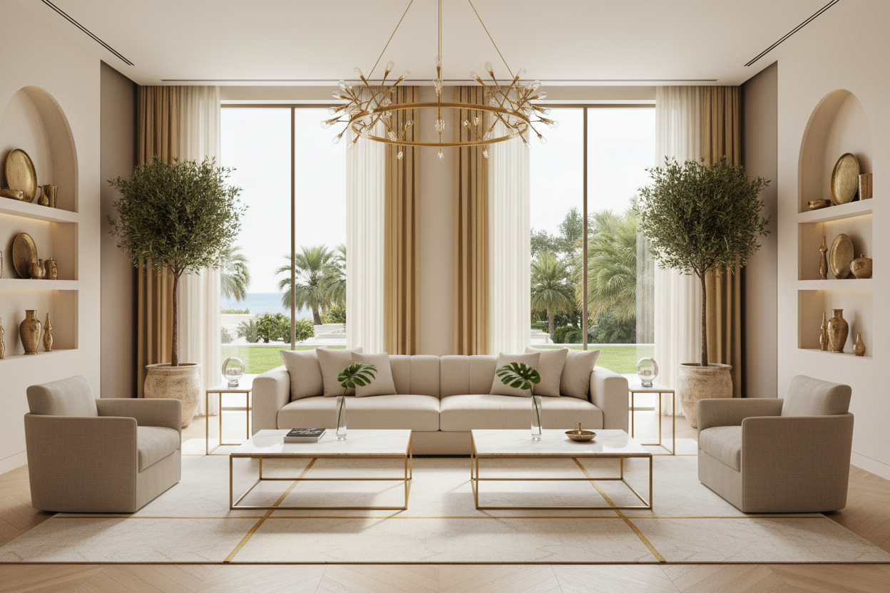 Elegant balanced living room