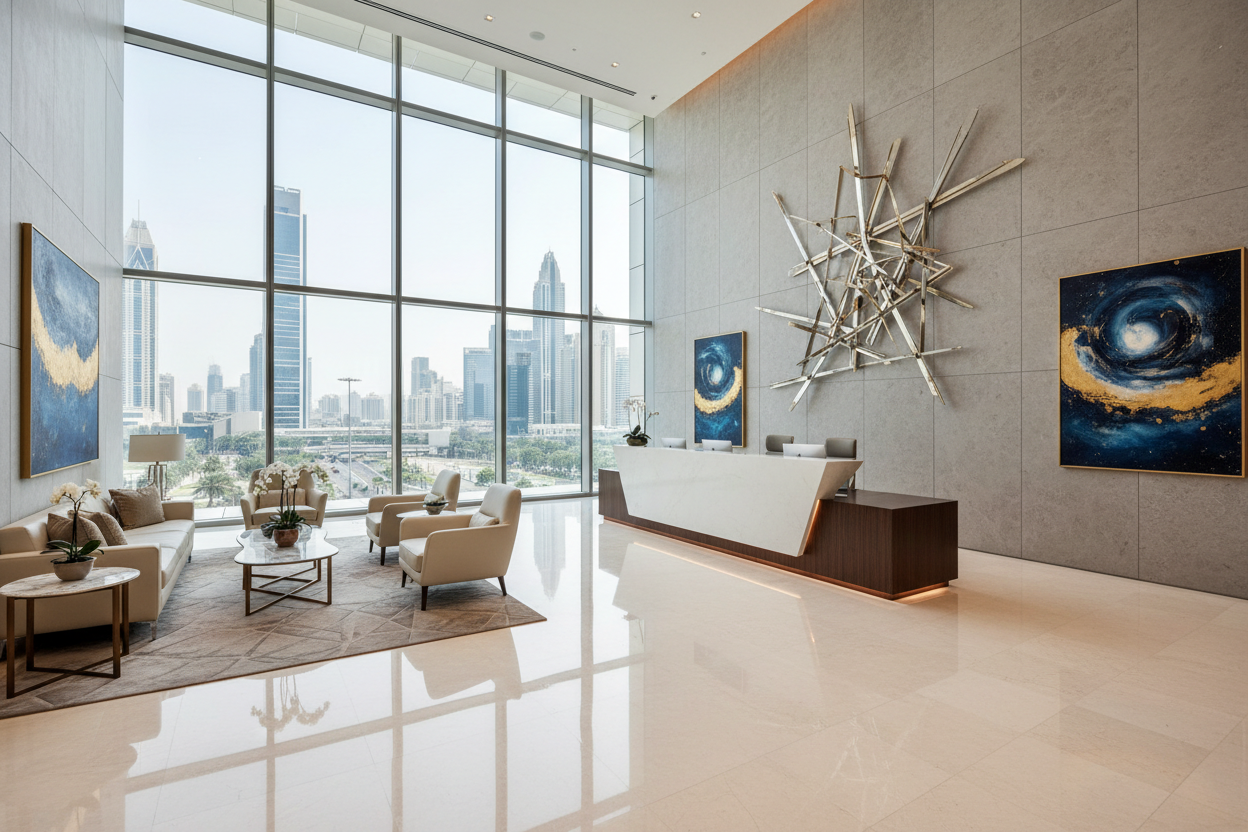 Modern DIFC office lobby