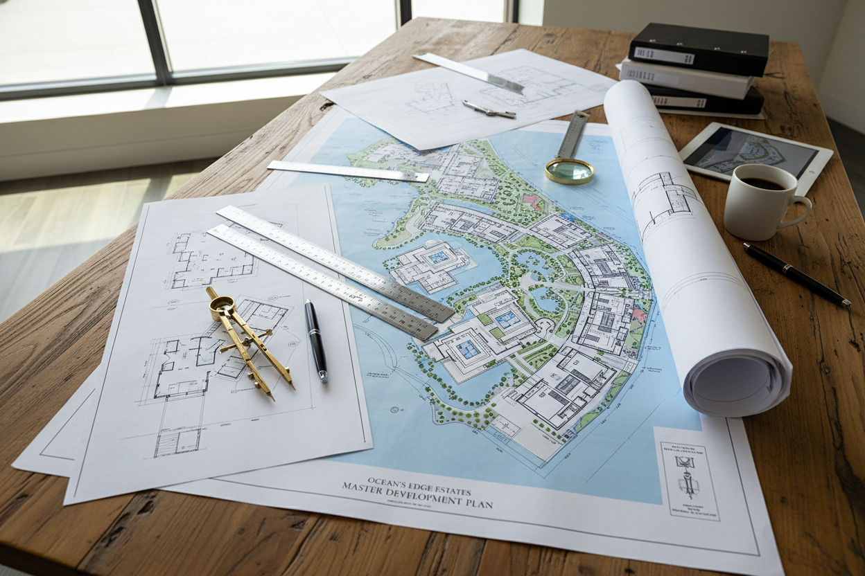 Professional architectural planning workspace